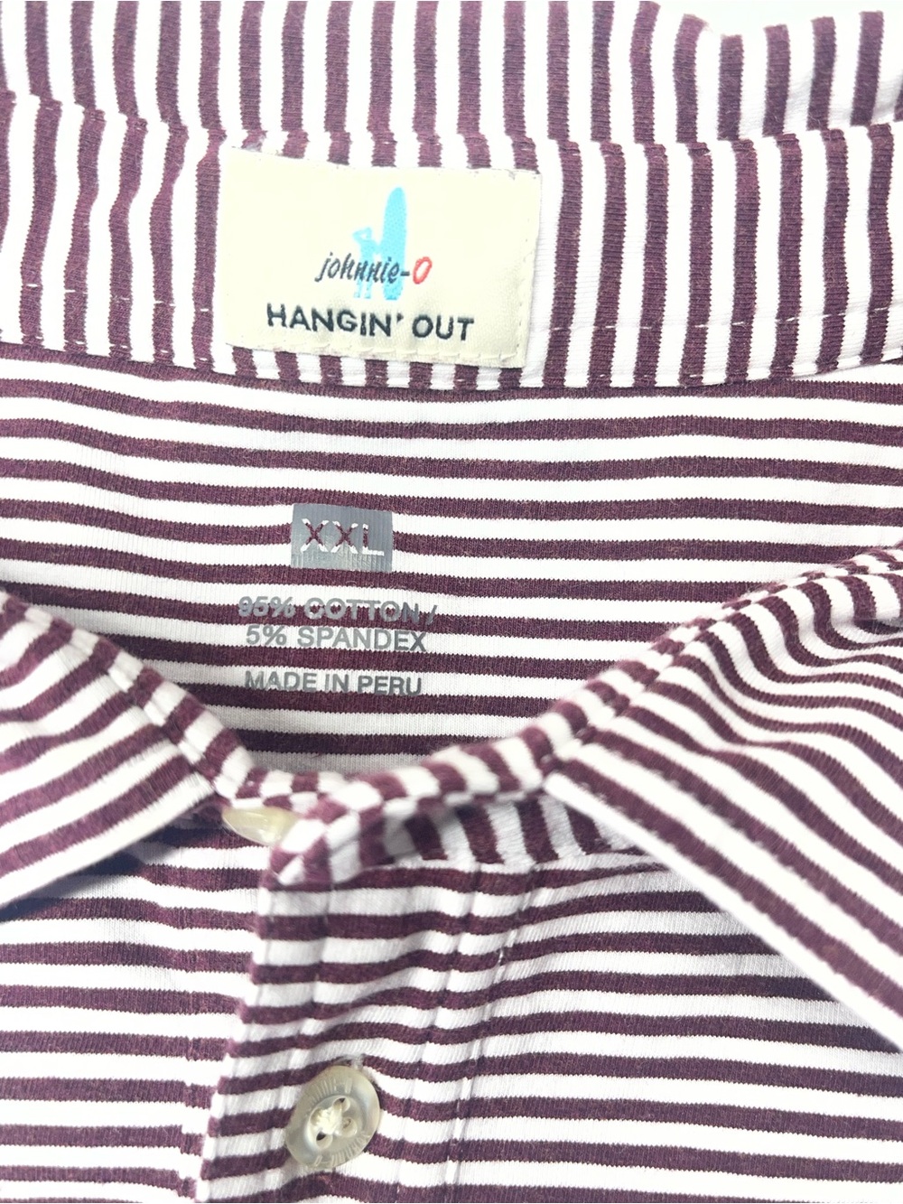johnnie-O Hangin' Out Texas A&M Aggies Striped Golf Polo Shirt  Men's XXL - Picture 9 of 13